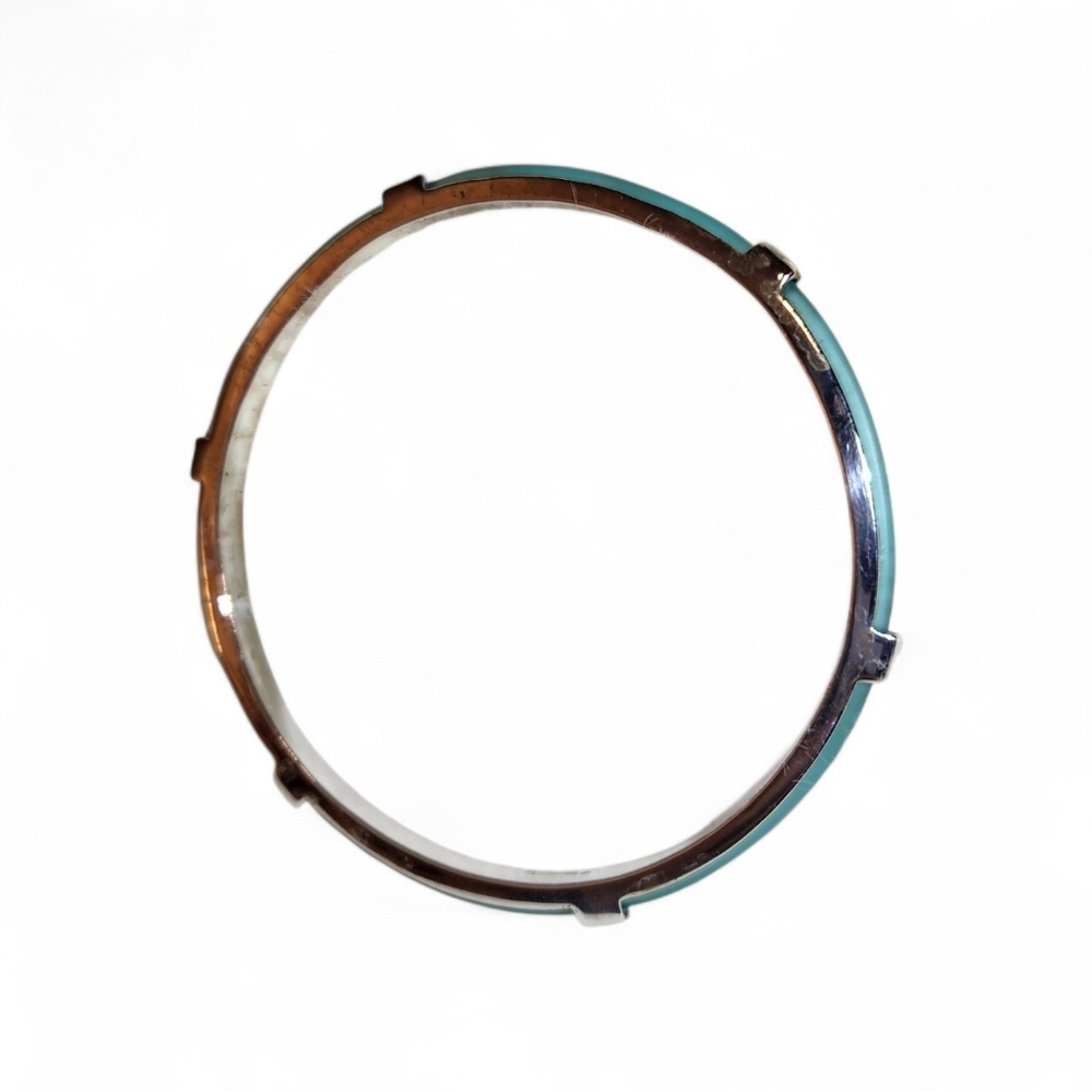 Vintage Silver-plated & Turquoise Bangle Bracelet - Women Jewelry